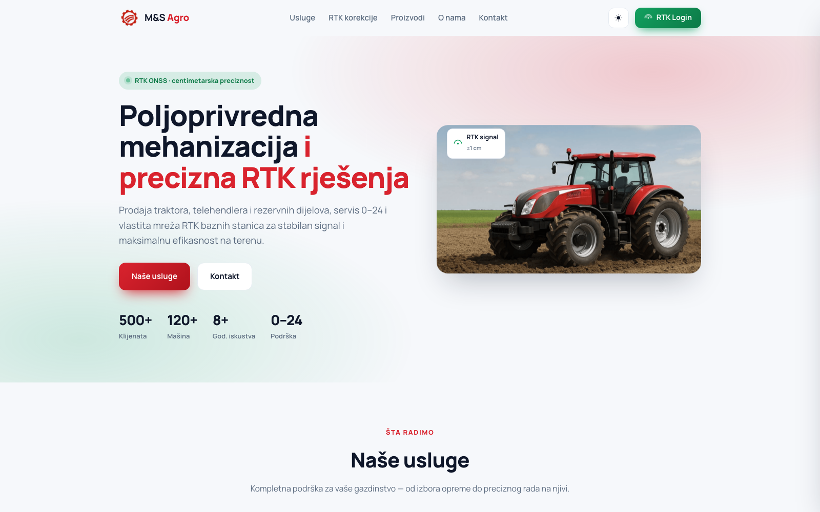 Početna stranica web sajta msagro.ba